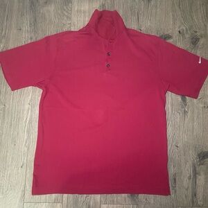 Nike Golf Polo Shirt Men's Red Short Sleeve Size L